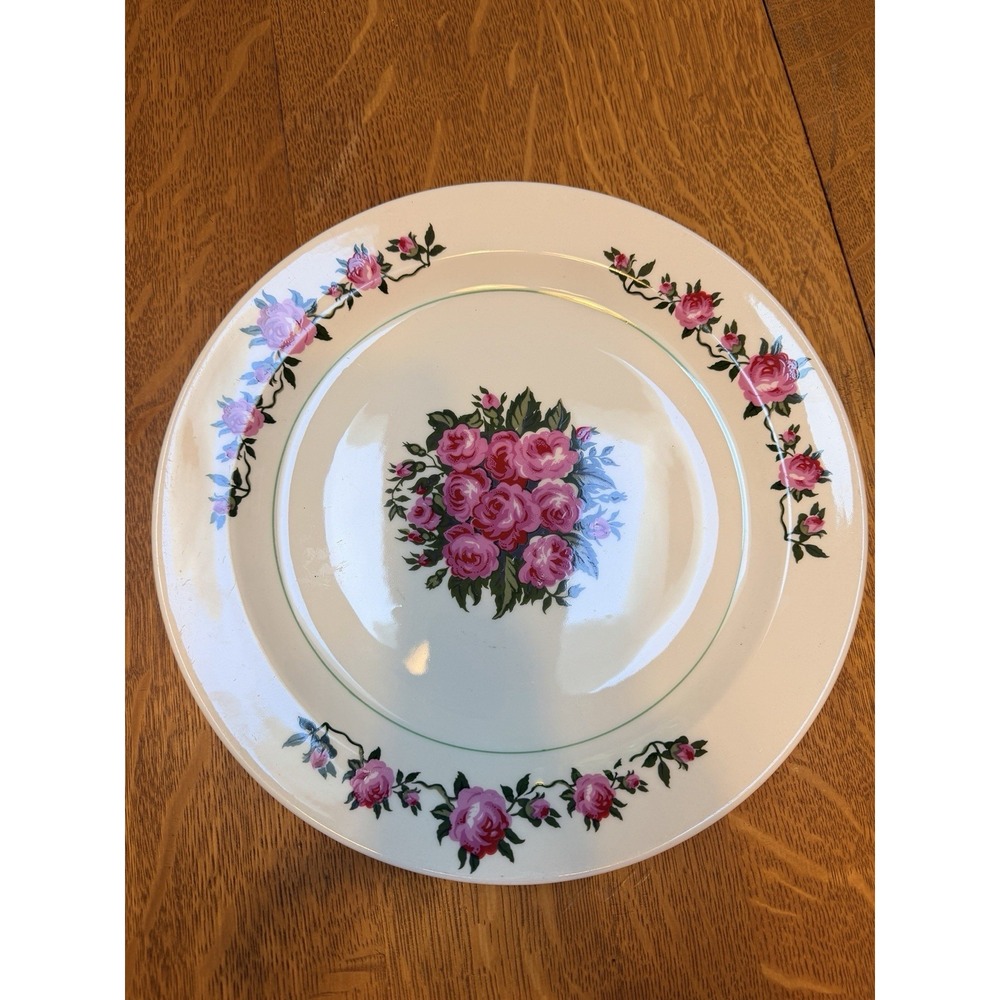 Vintage Santa Anita Ware Garden Of Roses 12" Platter Or Chop Plate Excellent